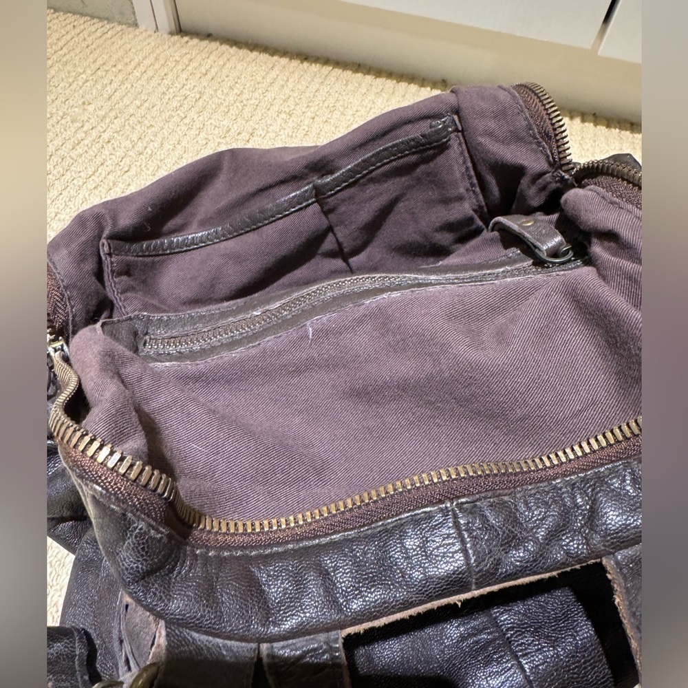 Tano Stylish Brown Leather Backpack - Picture 12 of 16